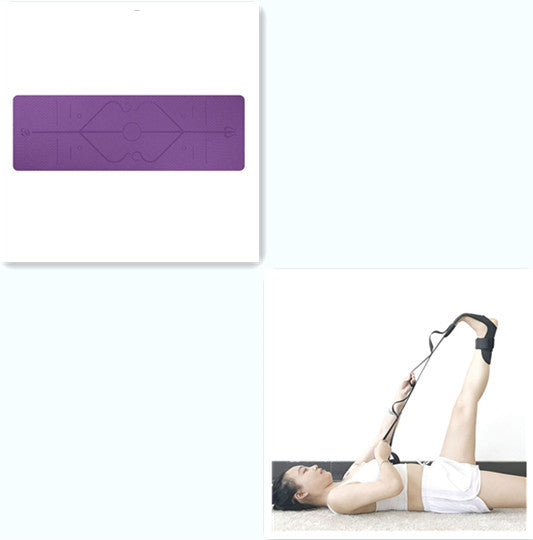 Non-Slip TPE Yoga Mat with Position Lines – Beginner