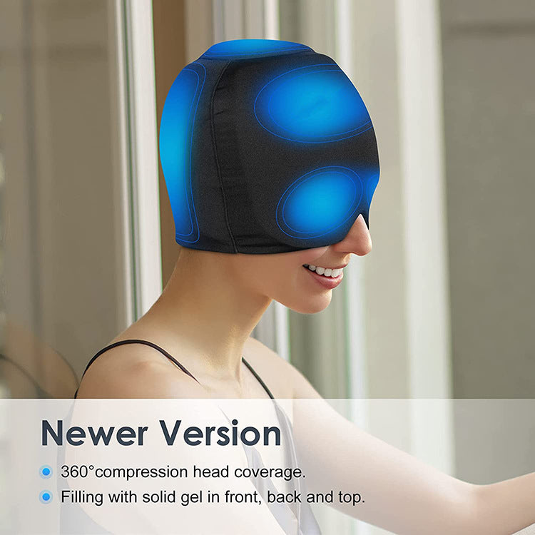 Migraine Relief Hat Ice Pack Gel Headache Mask