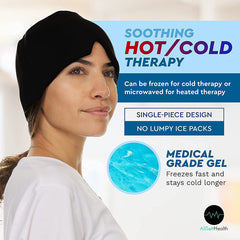 Migraine Relief Hat Ice Pack Gel Headache Mask